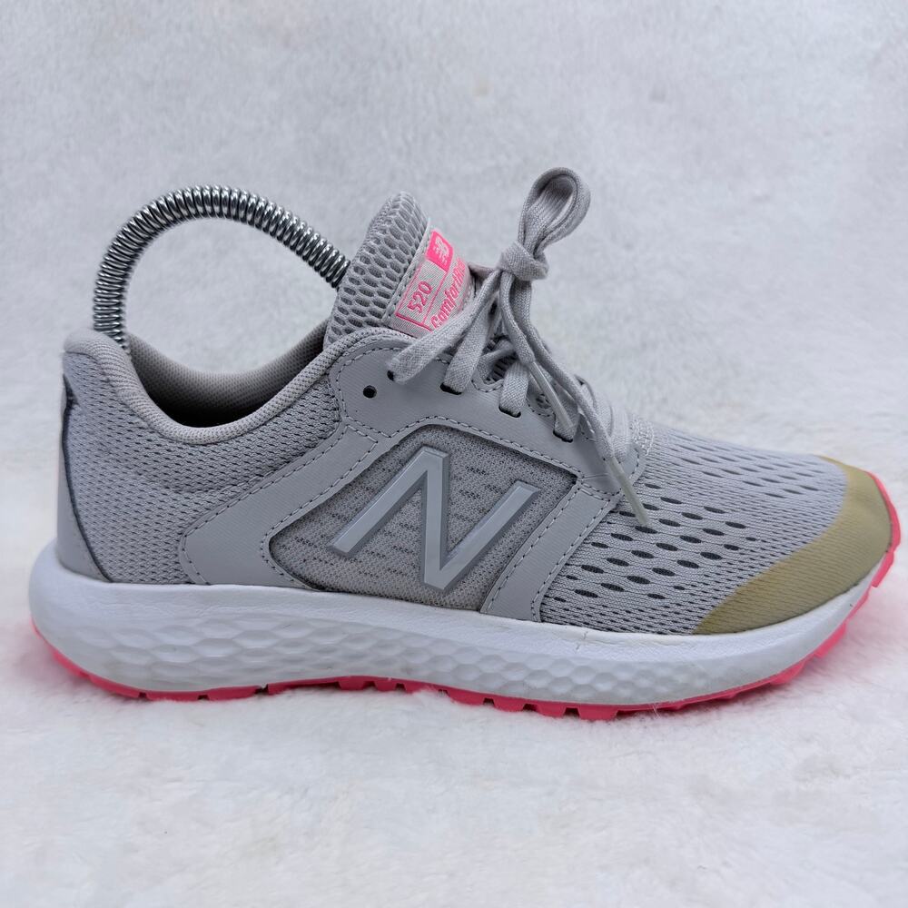 New Balance 520 v5 Womens Running Shoes Gray Pink Size 6.5 Athletic Sneakers US